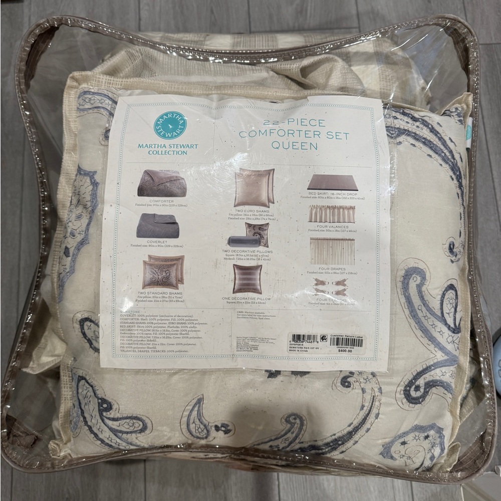 MARTHA STEWART QUEEN COMFORTER SET